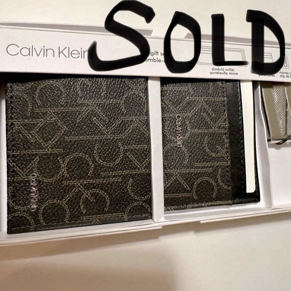 Men's Gift Set- Calvin Klein NIB Wallet, money clip, card case